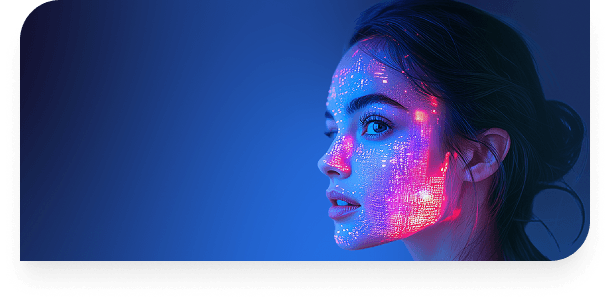 IA Creativity - Mujer con proyecciones digitales