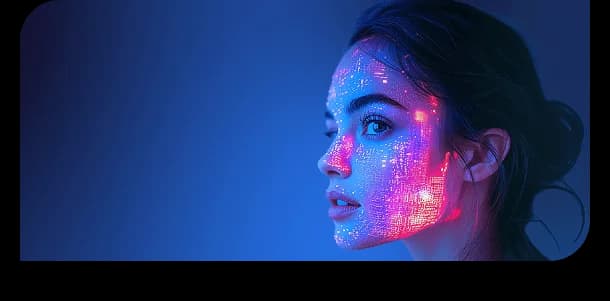 IA Creativity - Mujer con proyecciones digitales