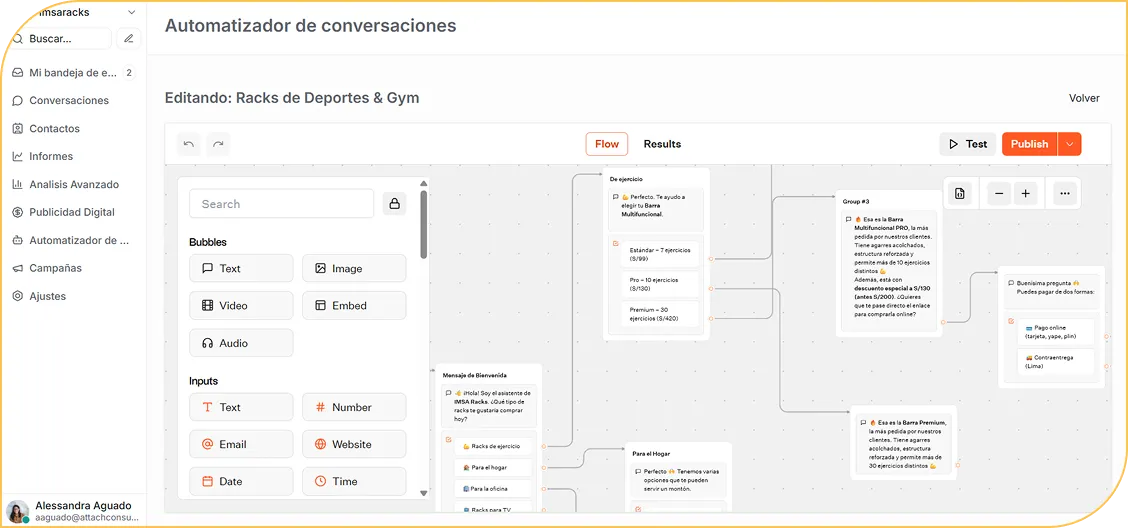 Flujos conversacionales ProspectIA