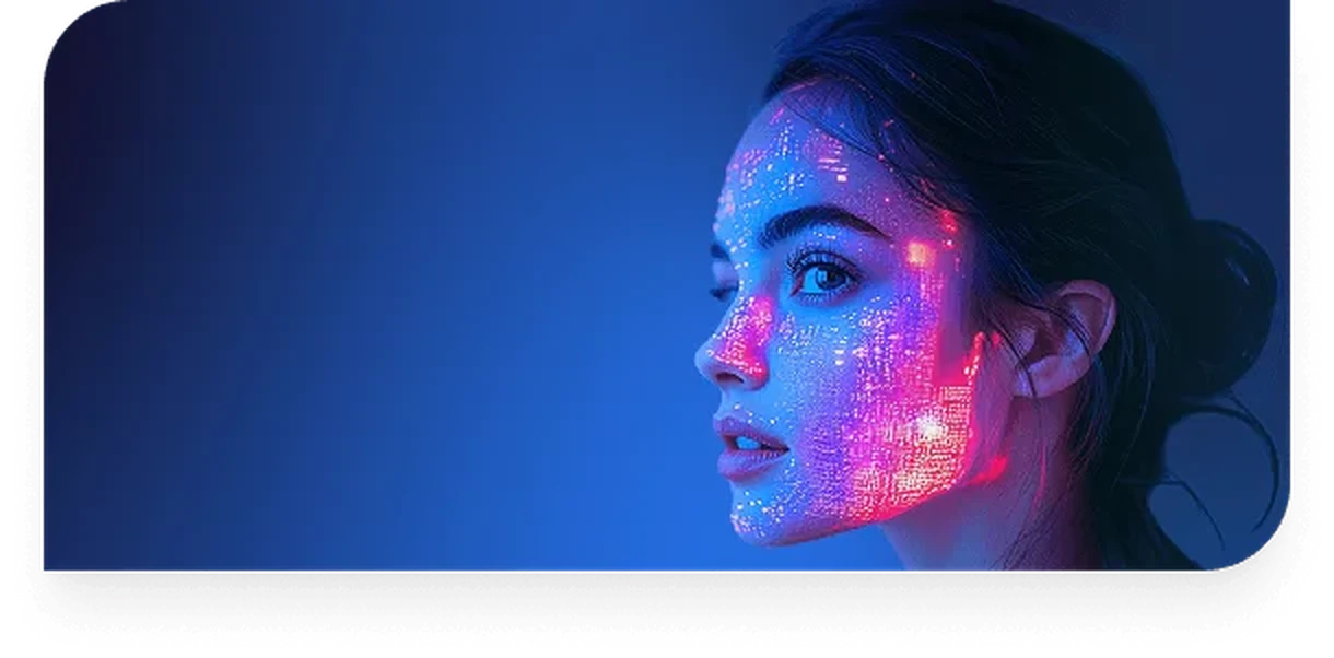 IA Creativity - Mujer con proyecciones digitales